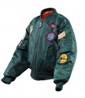 KINDER FLIGHTJACKET(BOMBER) PILOTEN JACK  BOTTLE GROEN