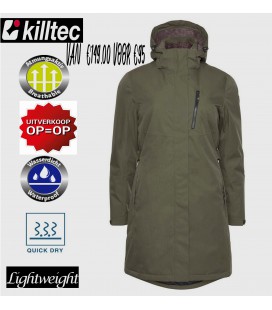 ALISI FUNCTIONEEL DAMES LICHTGEWICHT PARKA WATERDICHT ADEMEND OLIVE