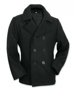 MARINE JEKKER / PEA COAT / DECK JACK 50%WOL ZWART